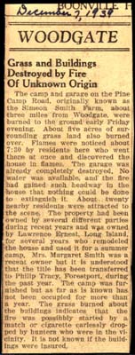 pine camp road simeon smith farm camp and garage destroyed by fire december 1939