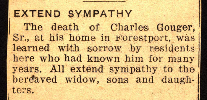 charles gouger sr dies december 1940
