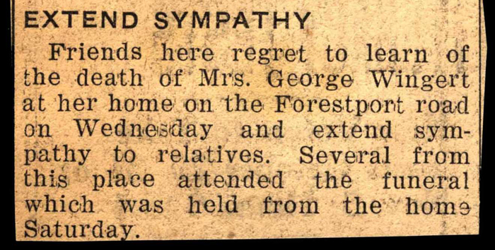 mrs george wingert dies october 1940