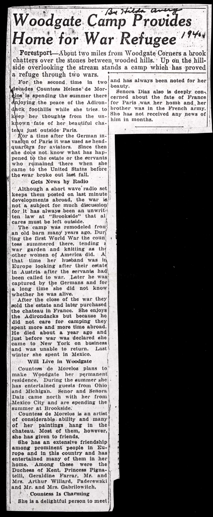 woodgate camp provides home for war refugee helene de morelos 1940