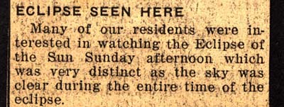 solar eclipse seen in woodgate april 1940