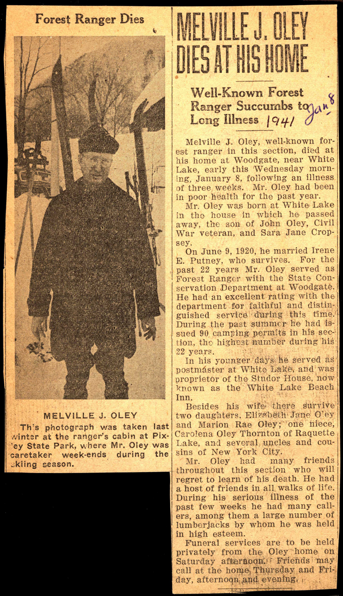 oley melville j husband of irene e putney oley obit january 8 1941 001