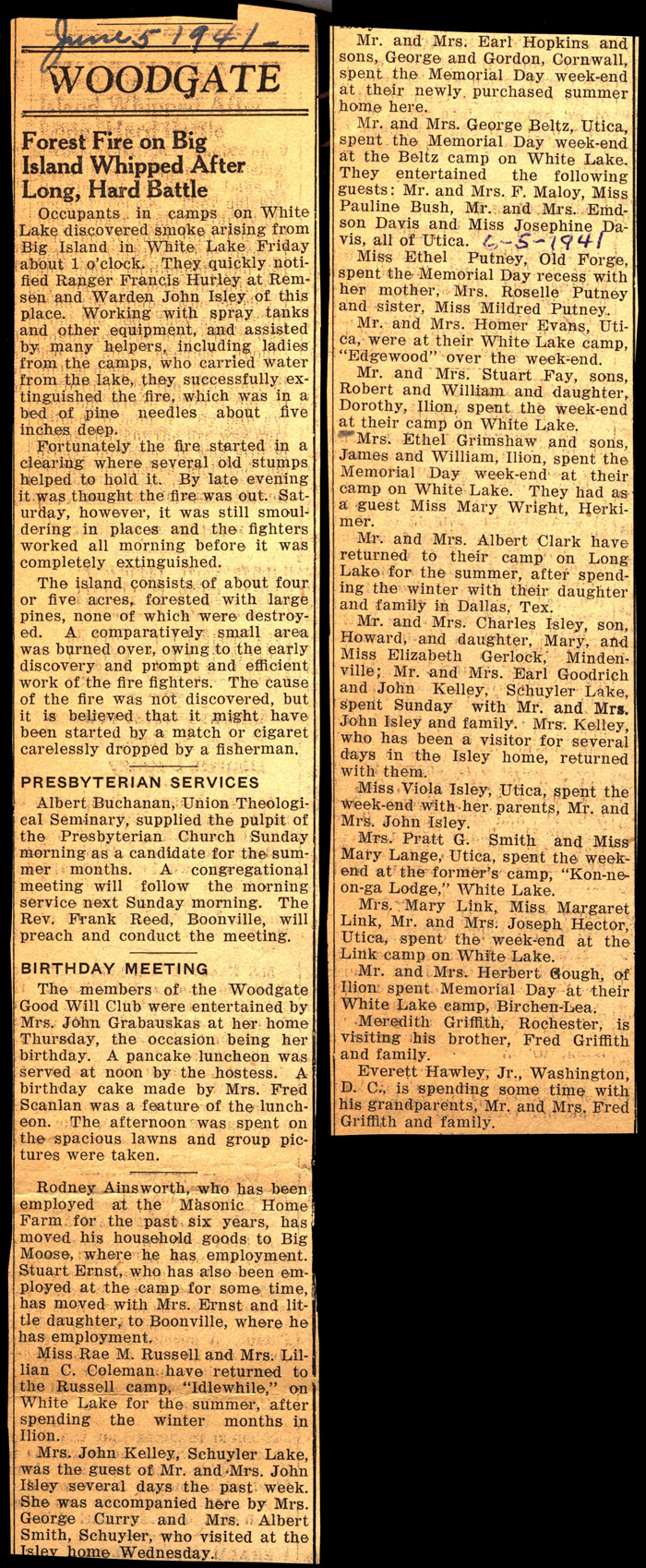 woodgate news june 5 1941