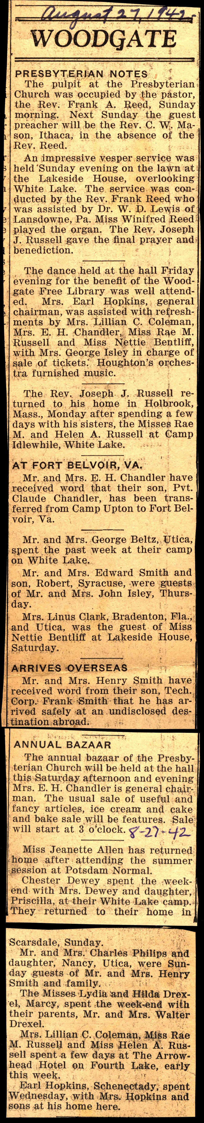woodgate news august 27 1942