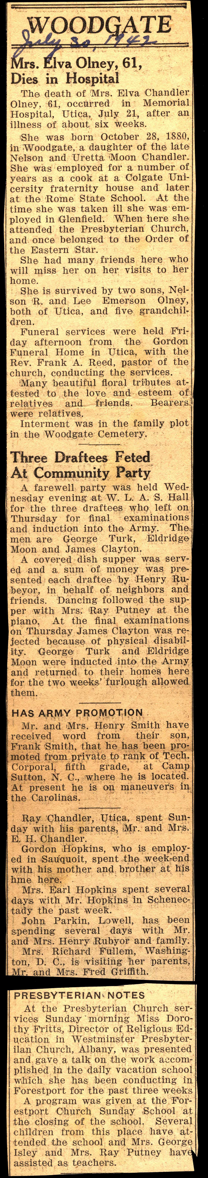 woodgate news july 30 1942