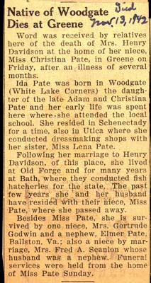 davidson ida pate wife of henry davidson obit november 13 1942