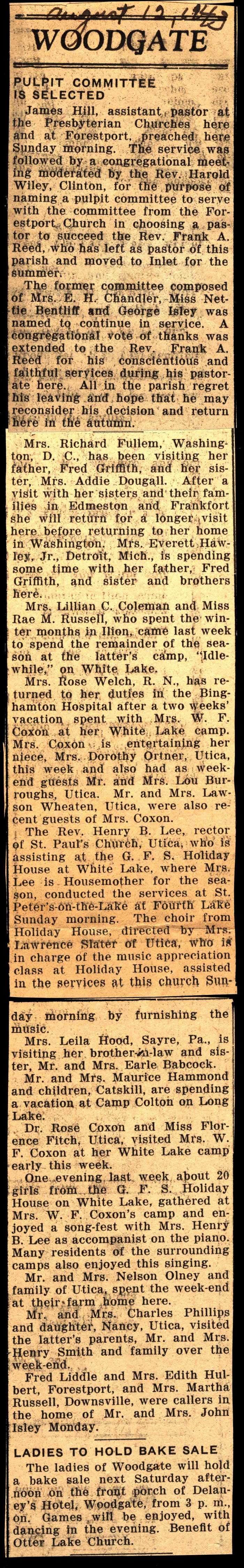woodgate news august 12 1943