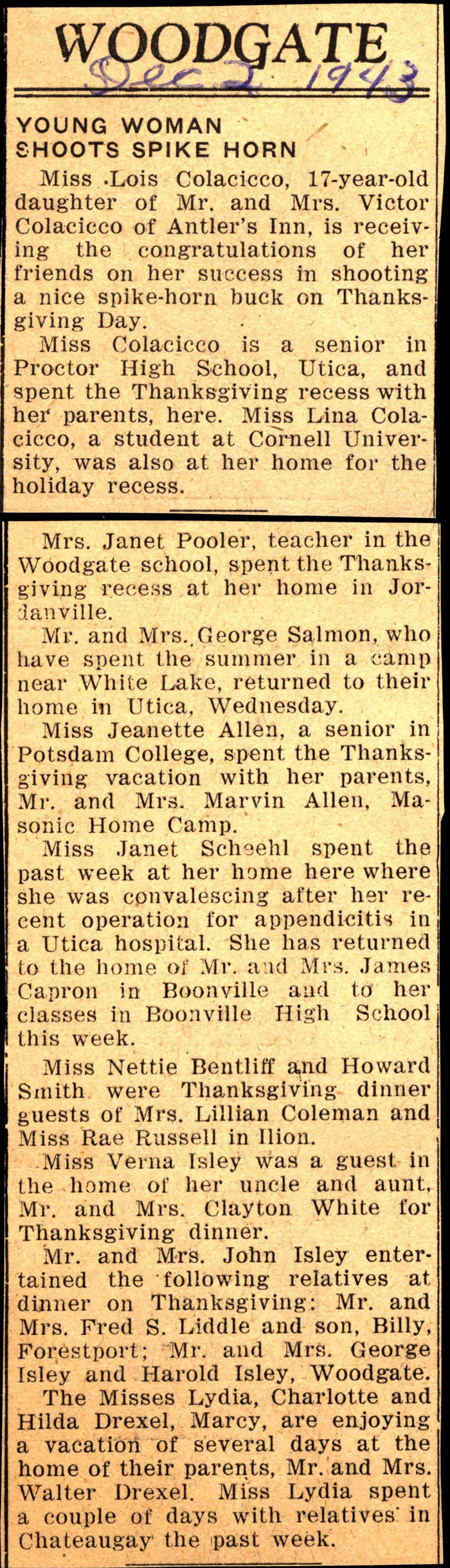 woodgate news december 2 1943