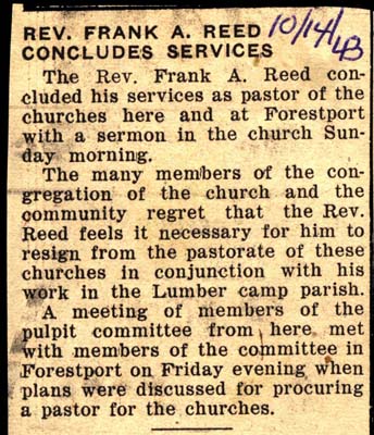 reverend frank reed concludes services october 1943