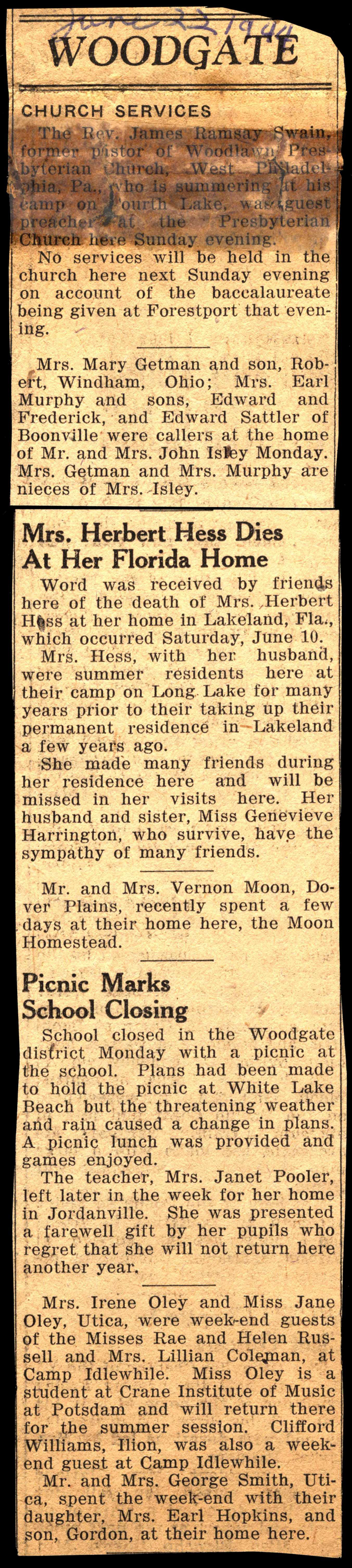 woodgate news june 22 1944