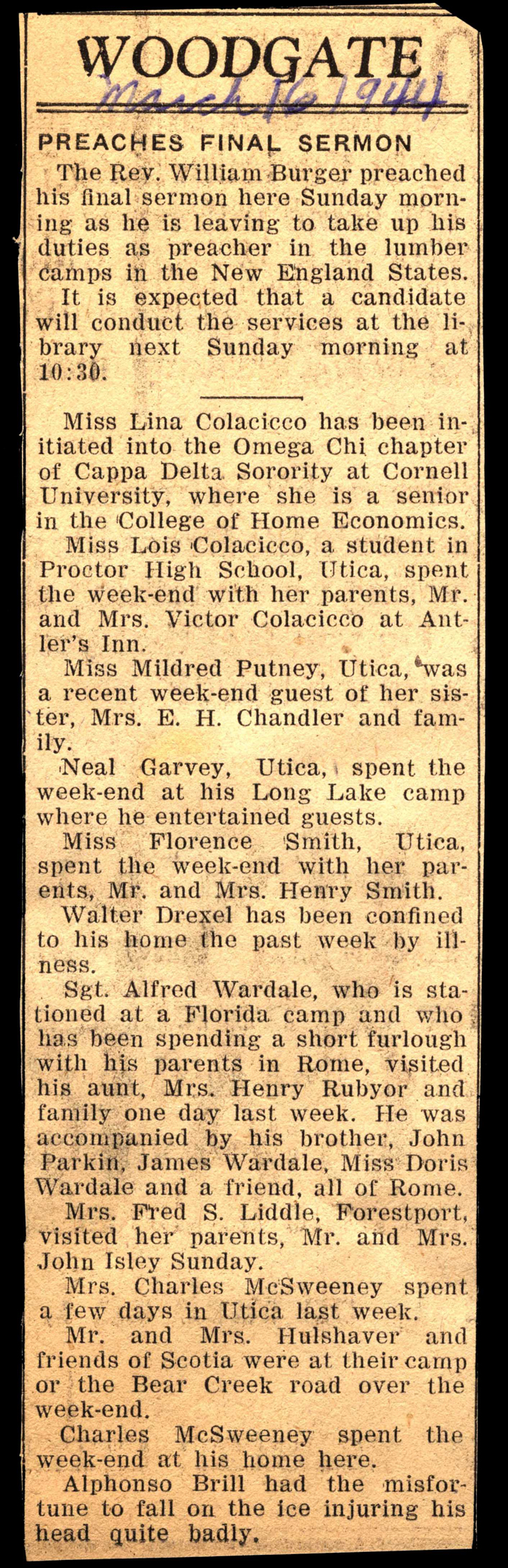 woodgate news march 16 1944
