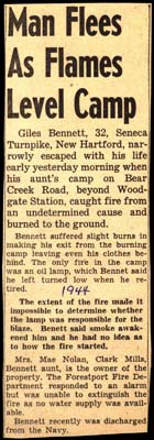 giles bennett escapes fire that levels camp 1944