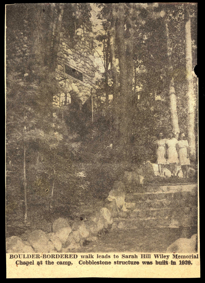 masonic home camp at round lake in woodgate photo of boulder bordered walk august 25 1946