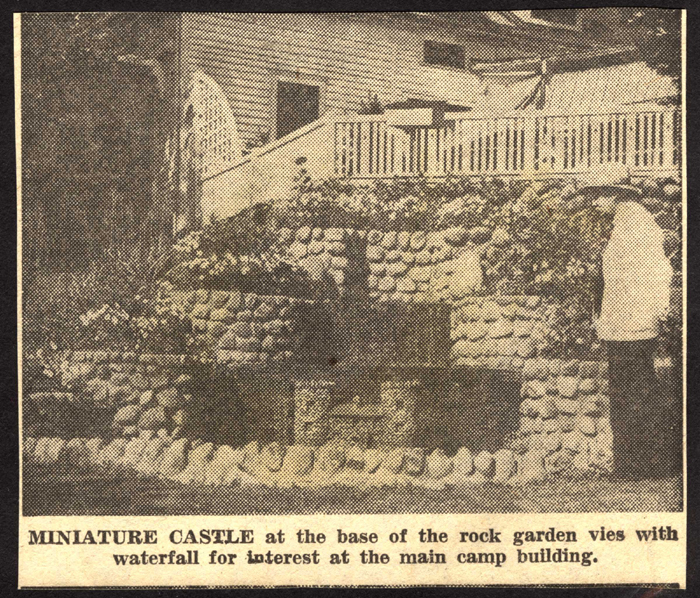 masonic home camp at round lake in woodgate photo of miniature castle august 25 1946