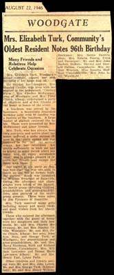 elizabeth turk celebrates 96th birthday august 13 1946