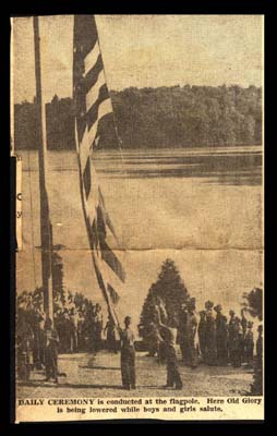 masonic home camp at round lake in woodgate photo of daily ceremony august 25 1946