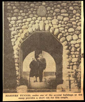 masonic home camp at round lake in woodgate photo of masonry tunnel august 25 1946