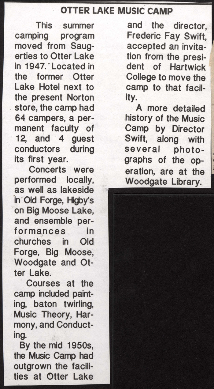 otter lake music camp 1947