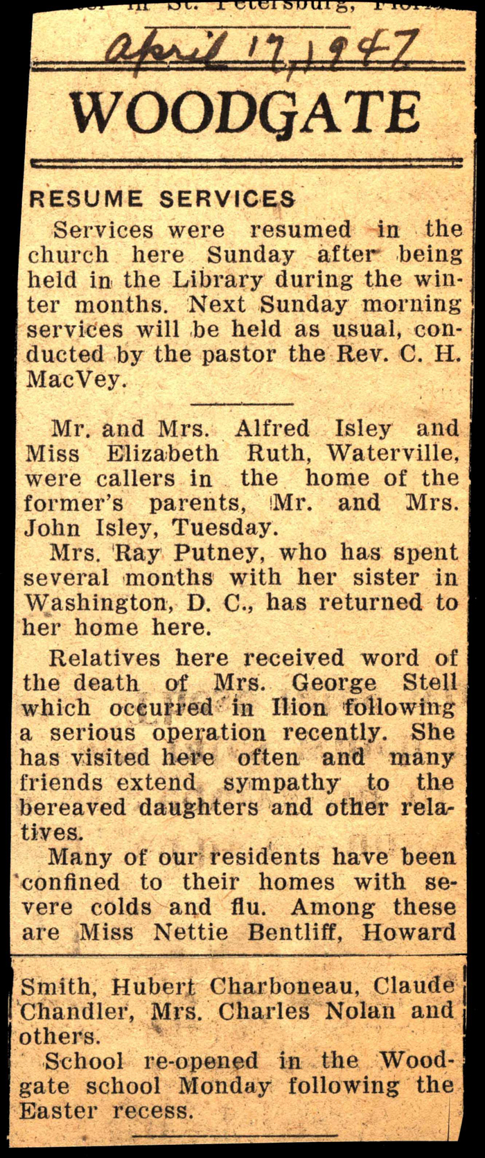 woodgate news april 17 1947