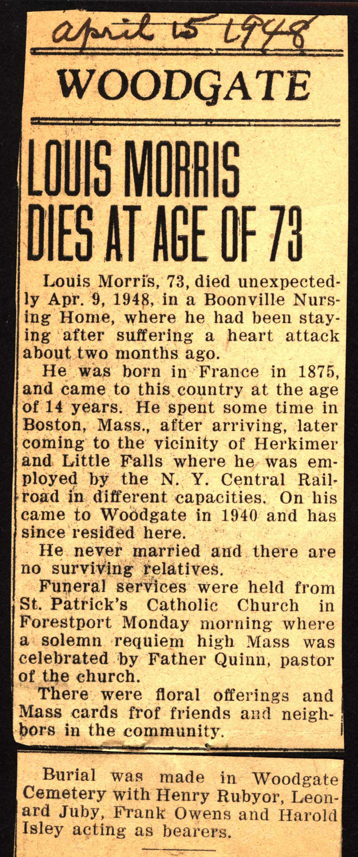 morris louis obit april 9 1948