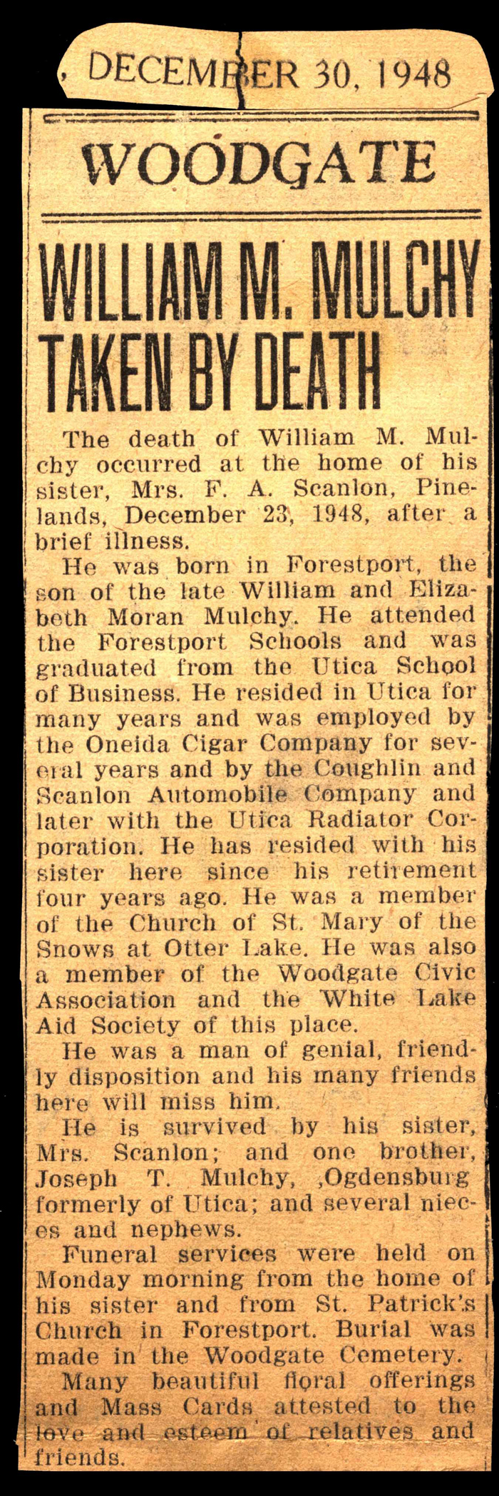 mulchy william m son of william and elizabeth moran mulchy obit december 23 1948