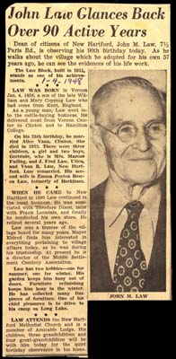 john m law celebrates 90th birthday january 4 1948