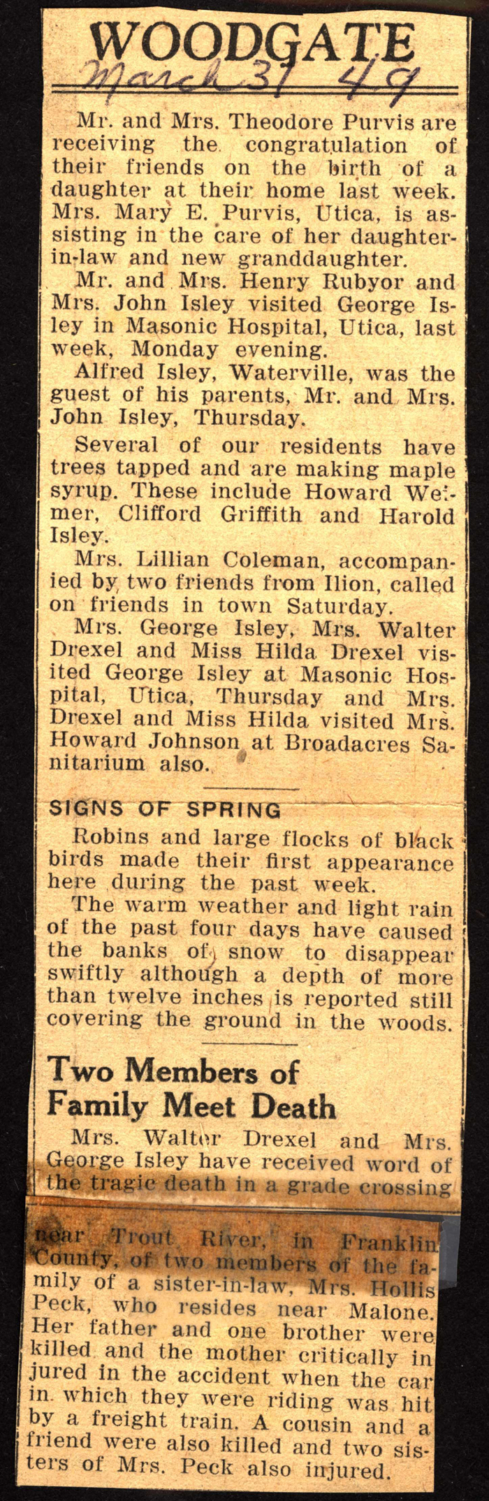 woodgate news march 31 1949