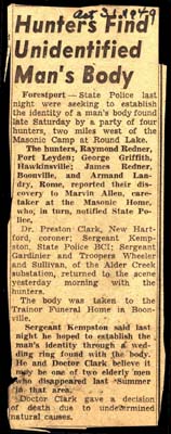 hunters redner griffith and landry find unidentified mans body 1949