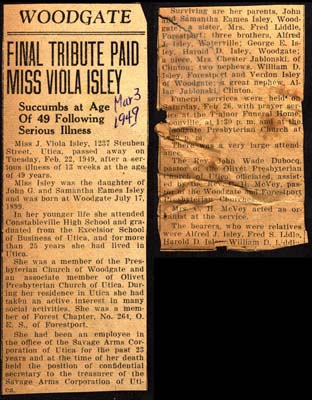 isley julia viola daughter of john g and samantha eames isley obit february 22 1949