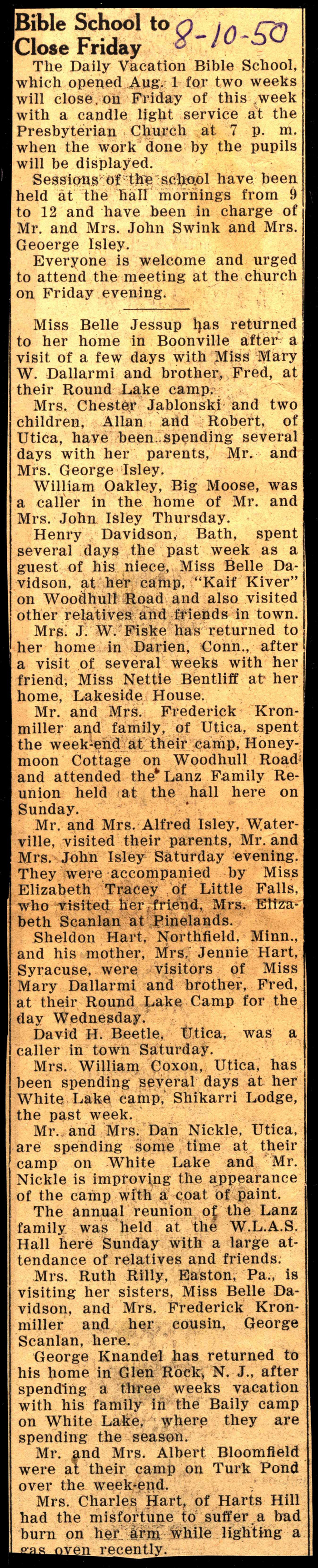 woodgate news august 10 1950