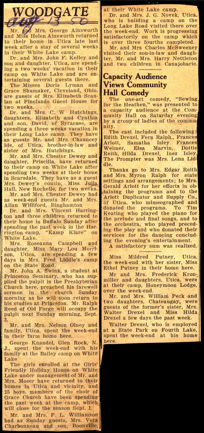 woodgate news august 13 1950