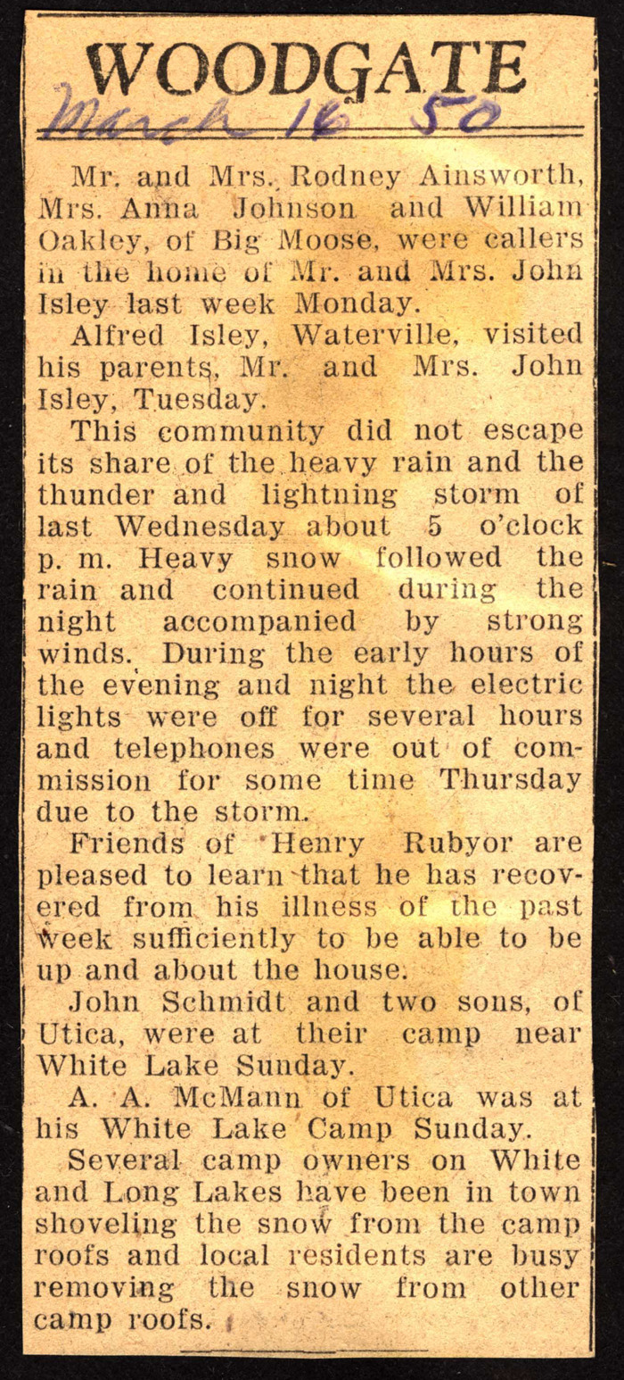 woodgate news march 16 1950