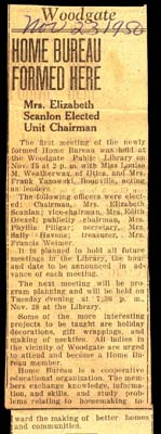 elizabeth scanlon elected unit chairman of newly formed home bureau november 15 1950
