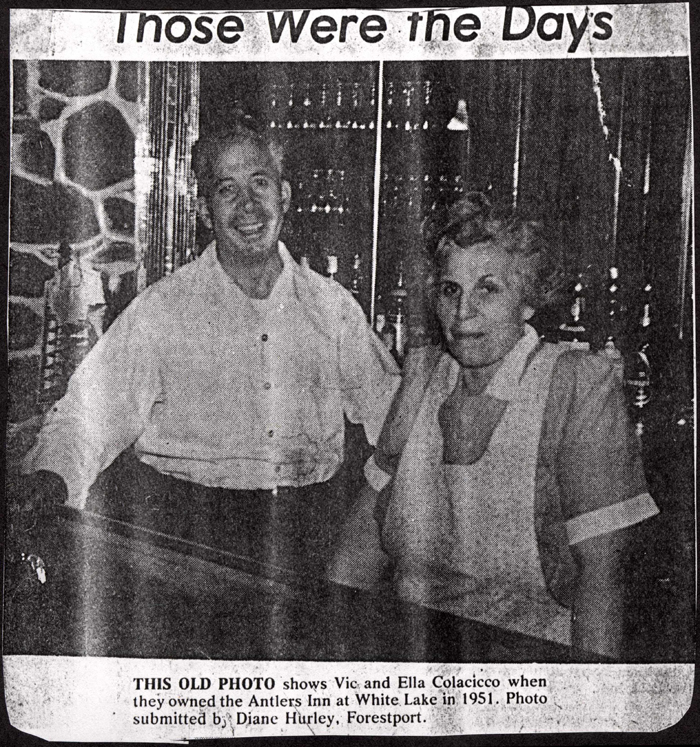 antlers inn owners vic and ella colacicco at white lake 1951
