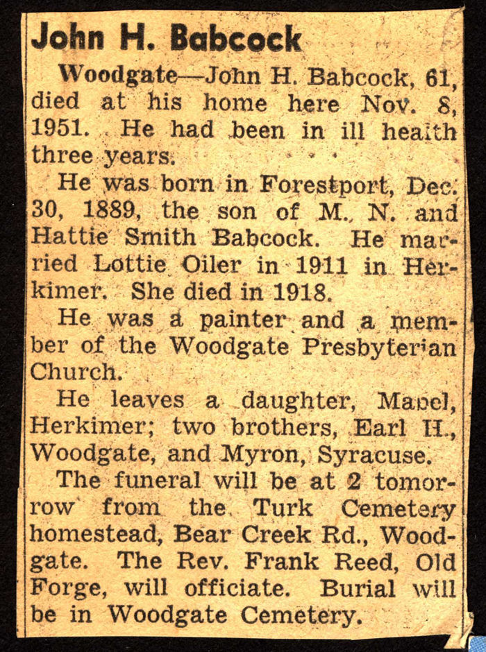 babcock john h husband of lottie oiler babcock obit november 8 1951 001