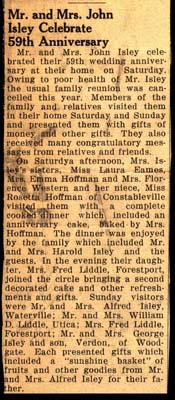 john g isley and samantha m eames isley celebrate 59th anniversary november 1 1952