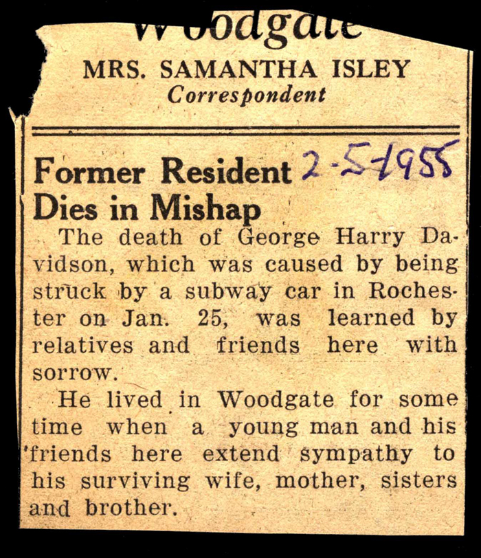 george harry davidson dies january 25 1955