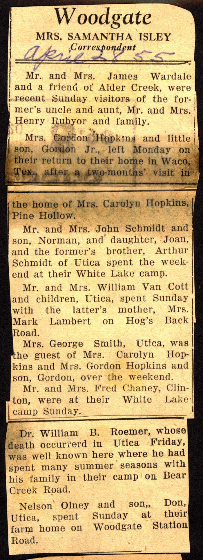 woodgate news april 28 1955