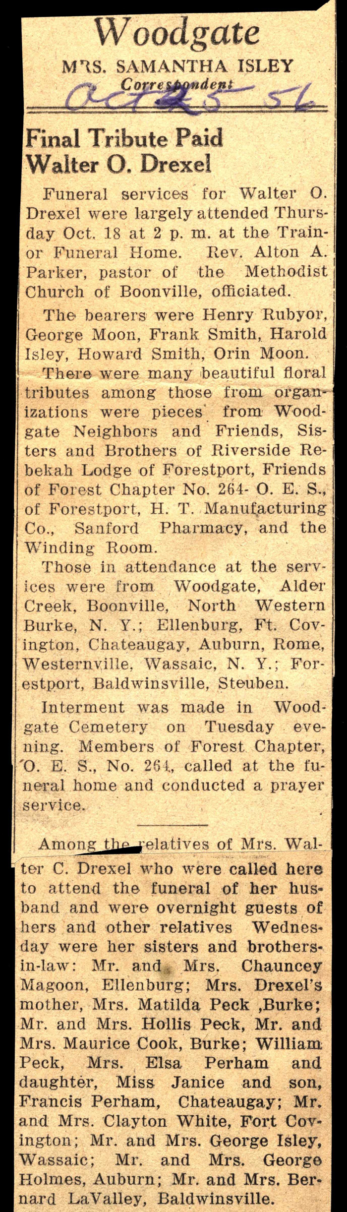 drexel walter o husband of edith peck drexel obit october 15 1956 002