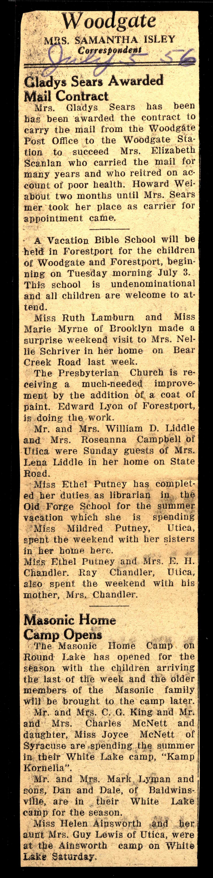 woodgate news july 5 1956