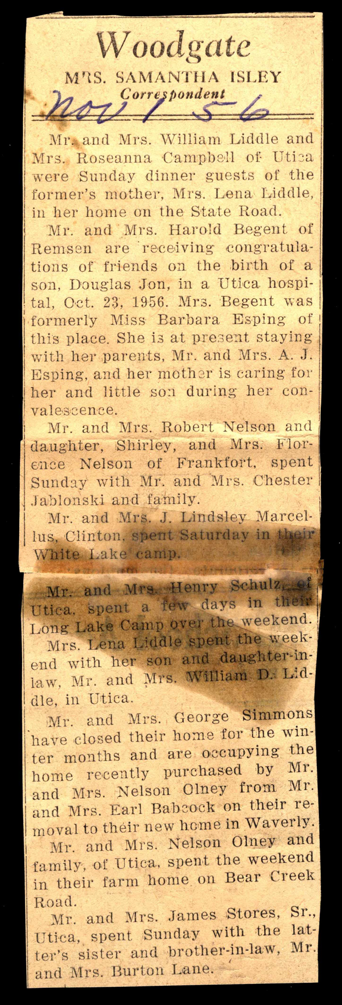 woodgate news november 1 1956