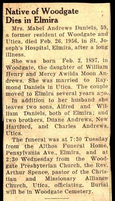 daniels mabel andrews wife of raymond daniels obit february 26 1956