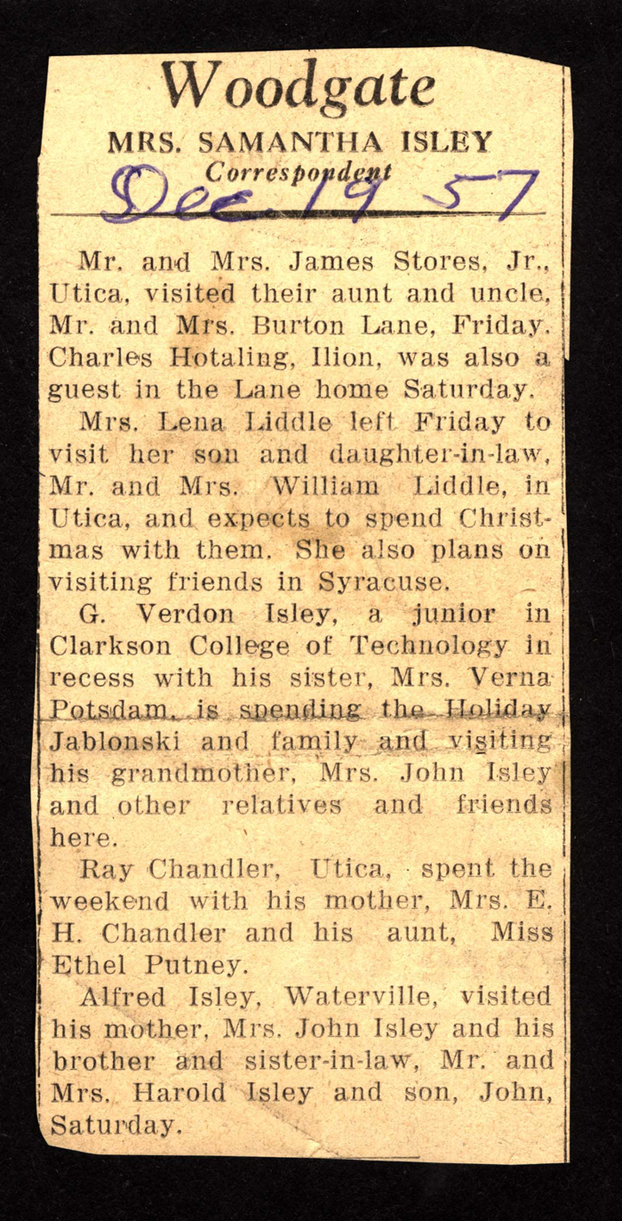 woodgate news december 19 1957