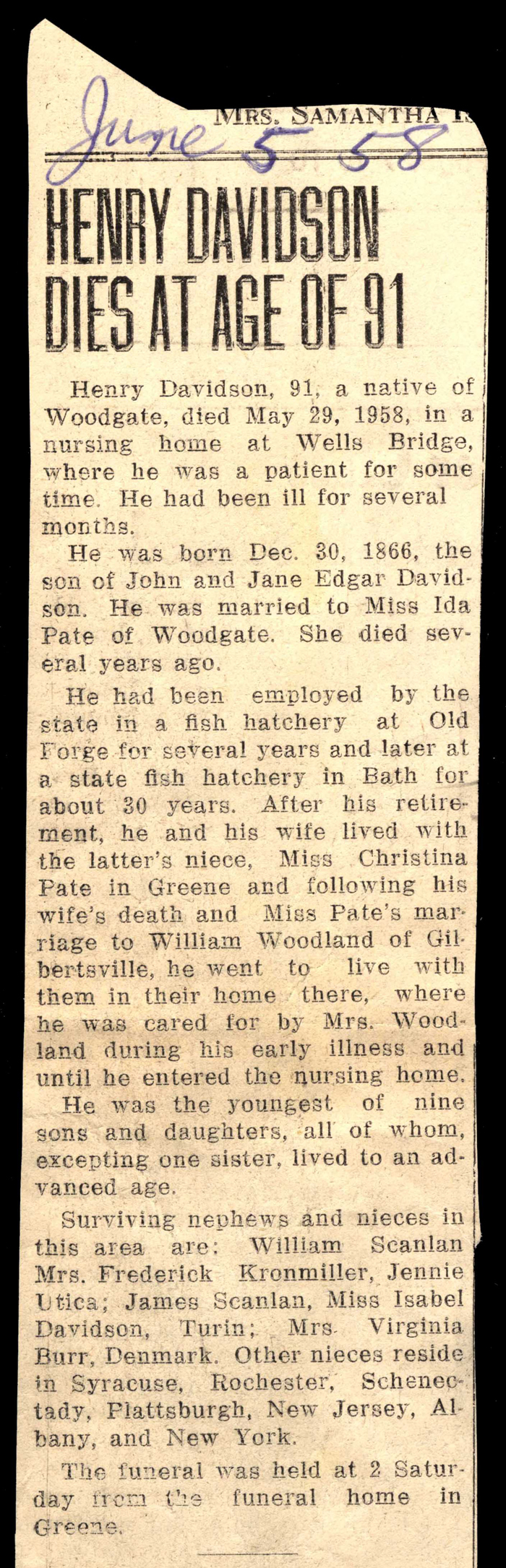 davidson henry husband of ida pate davidson obit may 29 1958