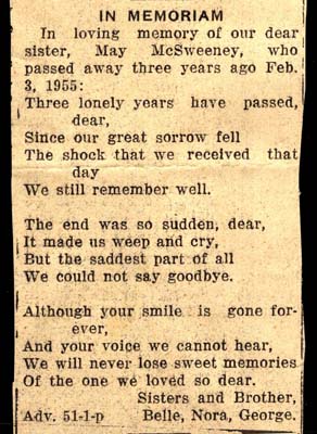 in memoriam may mcsweeney died february 3 1955 001