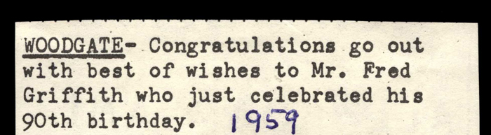 fred griffith celebrates 90th birthday 1959