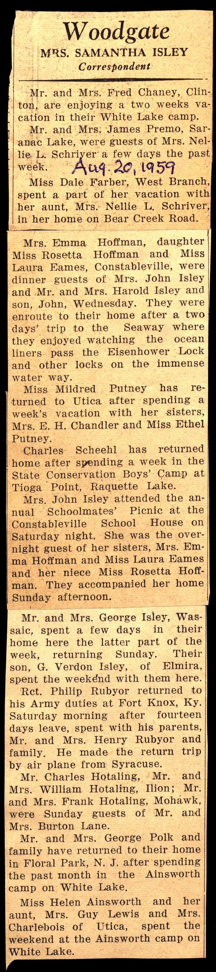 woodgate news august 20 1959