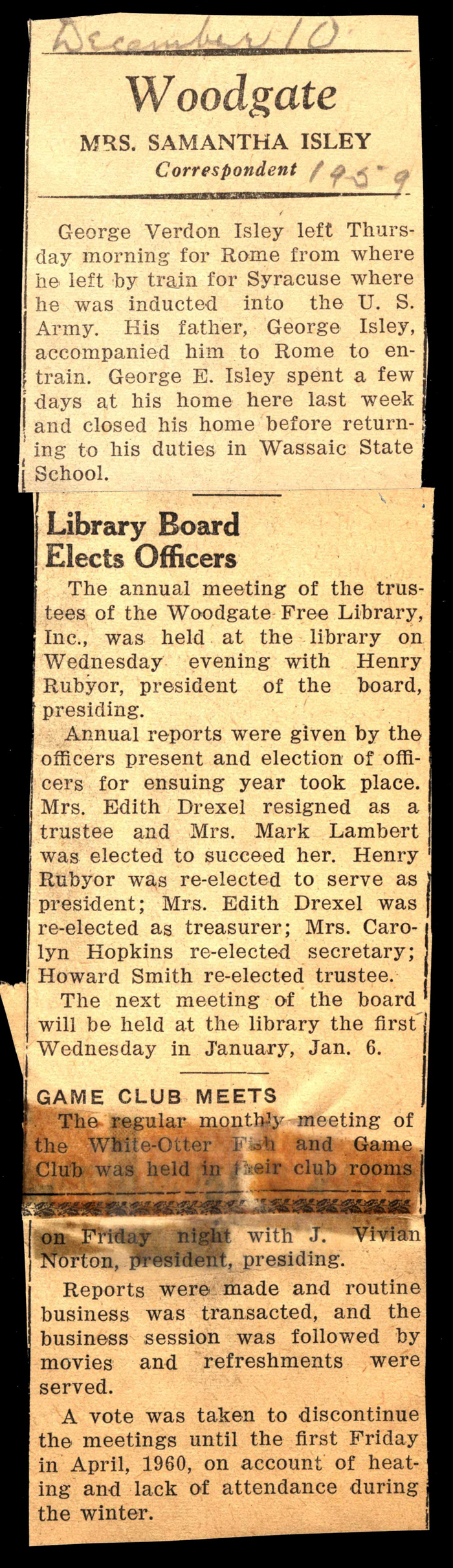woodgate news december 10 1959