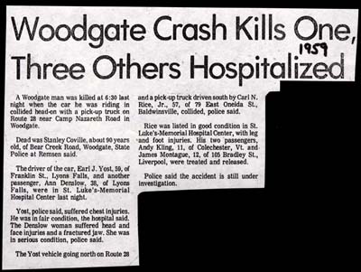 stanley coville dies in car accident three others injured 1959