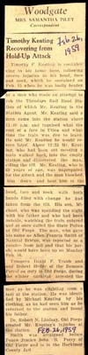 thendara station master thomas f keating recovering from hold up february 26 1959